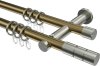 10203812-109539 Gardinenstange Metall 20 mm Ø 2-läufig PLATON - Elanto Messing Antik / Edelstahl-Optik