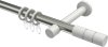 10203825-XX3932 Gardinenstange Metall 20 mm Ø PRESTIGE - Elanto Edelstahl-Optik / Weiß
