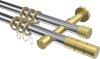 10203826-101238 Gardinenstange Metall 20 mm Ø 2-läufig PRESTIGE - Elanto Chrom / Messing-Optik