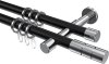 10203826-102912 Gardinenstange Metall 20 mm Ø 2-läufig PRESTIGE - Elanto Schwarz / Chrom