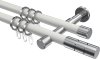10203826-XX3212 Gardinenstange Metall 20 mm Ø 2-läufig PRESTIGE - Elanto Weiß / Chrom