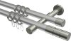 10203826-103339 Gardinenstange Metall 20 mm Ø 2-läufig PRESTIGE - Elanto Silbergrau / Edelstahl-Optik