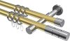 10203826-103812 Gardinenstange Metall 20 mm Ø 2-läufig PRESTIGE - Elanto Messing-Optik / Chrom