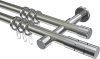 10203826-103912 Gardinenstange Metall 20 mm Ø 2-läufig PRESTIGE - Elanto Edelstahl-Optik / Chrom