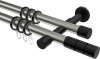 10203826-103929 Gardinenstange Metall 20 mm Ø 2-läufig PRESTIGE - Elanto Edelstahl-Optik / Schwarz
