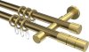 10203826-109538 Gardinenstange Metall 20 mm Ø 2-läufig PRESTIGE - Elanto Messing Antik / Messing-Optik