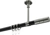 10203833-XX2939 Gardinenstange Metall 20 mm Ø SONETTE - Elanto Schwarz / Edelstahl-Optik
