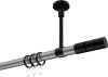 10203833-XX3329 Gardinenstange Metall 20 mm Ø SONETTE - Elanto Silbergrau / Schwarz