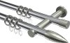 10203912-101239 Gardinenstange Metall 20 mm Ø 2-läufig PLATON - Samanto Chrom / Edelstahl-Optik