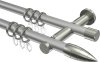 10203912-103339 Gardinenstange Metall 20 mm Ø 2-läufig PLATON - Samanto Silbergrau / Edelstahl-Optik