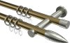 10203912-109539 Gardinenstange Metall 20 mm Ø 2-läufig PLATON - Samanto Messing Antik / Edelstahl-Optik