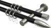 10203926-102939 Gardinenstange Metall 20 mm Ø 2-läufig PRESTIGE - Samanto Schwarz / Edelstahl-Optik