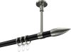 10203933-XX2939 Gardinenstange Metall 20 mm Ø SONETTE - Samanto Schwarz / Edelstahl-Optik