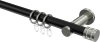 10204111-102939 Gardinenstange Metall 20 mm Ø PLATON - Estana Schwarz / Edelstahl-Optik