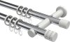 10204112-XX1232 Gardinenstange Metall 20 mm Ø 2-läufig PLATON - Estana Chrom / Weiß