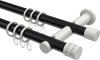 10204112-102932 Gardinenstange Metall 20 mm Ø 2-läufig PLATON - Estana Schwarz / Weiß
