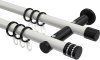 10204112-103229 Gardinenstange Metall 20 mm Ø 2-läufig PLATON - Estana Weiß / Schwarz