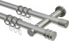 10204112-103339 Gardinenstange Metall 20 mm Ø 2-läufig PLATON - Estana Silbergrau / Edelstahl-Optik