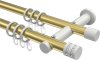 10204112-103832 Gardinenstange Metall 20 mm Ø 2-läufig PLATON - Estana Messing-Optik / Weiß