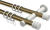 10204112-109532 Gardinenstange Metall 20 mm Ø 2-läufig PLATON - Estana Messing Antik / Weiß