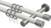 10204126-103239 Gardinenstange Metall 20 mm Ø 2-läufig PRESTIGE - Estana Weiß / Edelstahl-Optik
