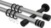 10204126-103329 Gardinenstange Metall 20 mm Ø 2-läufig PRESTIGE - Estana Silbergrau / Schwarz
