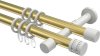 10204126-103832 Gardinenstange Metall 20 mm Ø 2-läufig PRESTIGE - Estana Messing-Optik / Weiß