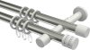 10204126-103932 Gardinenstange Metall 20 mm Ø 2-läufig PRESTIGE - Estana Edelstahl-Optik / Weiß