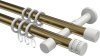 10204126-109532 Gardinenstange Metall 20 mm Ø 2-läufig PRESTIGE - Estana Messing Antik / Weiß