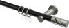 10204211-102939 Gardinenstange Metall 20 mm Ø PLATON - Zoena Schwarz / Edelstahl-Optik
