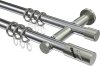 10204212-101239 Gardinenstange Metall 20 mm Ø 2-läufig PLATON - Zoena Chrom / Edelstahl-Optik
