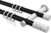 10204212-102932 Gardinenstange Metall 20 mm Ø 2-läufig PLATON - Zoena Schwarz / Weiß
