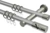 10204212-103339 Gardinenstange Metall 20 mm Ø 2-läufig PLATON - Zoena Silbergrau / Edelstahl-Optik