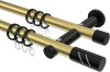 10204212-103829 Gardinenstange Metall 20 mm Ø 2-läufig PLATON - Zoena Messing-Optik / Schwarz