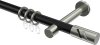 10204225-102939 Gardinenstange Metall 20 mm Ø PRESTIGE - Zoena Schwarz / Edelstahl-Optik