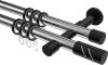 10204226-101229 Gardinenstange Metall 20 mm Ø 2-läufig PRESTIGE - Zoena Chrom / Schwarz