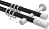 10204226-102932 Gardinenstange Metall 20 mm Ø 2-läufig PRESTIGE - Zoena Schwarz / Weiß