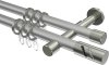 10204226-103339 Gardinenstange Metall 20 mm Ø 2-läufig PRESTIGE - Zoena Silbergrau / Edelstahl-Optik
