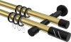 10204226-103829 Gardinenstange Metall 20 mm Ø 2-läufig PRESTIGE - Zoena Messing-Optik / Schwarz