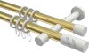 10204226-103832 Gardinenstange Metall 20 mm Ø 2-läufig PRESTIGE - Zoena Messing-Optik / Weiß