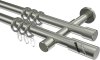 10204226-1039 Gardinenstange Edelstahl-Optik 20 mm Ø 2-läufig PRESTIGE - Zoena
