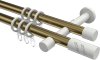 10204226-109532 Gardinenstange Metall 20 mm Ø 2-läufig PRESTIGE - Zoena Messing Antik / Weiß