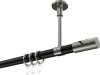 10204233-102939 Gardinenstange Metall 20 mm Ø SONETTE - Zoena Schwarz / Edelstahl-Optik