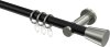 10204611-102939 Gardinenstange Metall 20 mm Ø PLATON - Sitra Schwarz / Edelstahl-Optik
