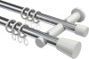 10204612-XX1232 Gardinenstange Metall 20 mm Ø 2-läufig PLATON - Sitra Chrom / Weiß
