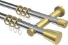10204612-101238 Gardinenstange Metall 20 mm Ø 2-läufig PLATON - Sitra Chrom / Messing-Optik