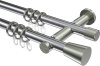 10204612-101239 Gardinenstange Metall 20 mm Ø 2-läufig PLATON - Sitra Chrom / Edelstahl-Optik