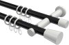 10204612-102932 Gardinenstange Metall 20 mm Ø 2-läufig PLATON - Sitra Schwarz / Weiß