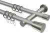 10204612-103339 Gardinenstange Metall 20 mm Ø 2-läufig PLATON - Sitra Silbergrau / Edelstahl-Optik