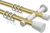 10204612-103832 Gardinenstange Metall 20 mm Ø 2-läufig PLATON - Sitra Messing-Optik / Weiß